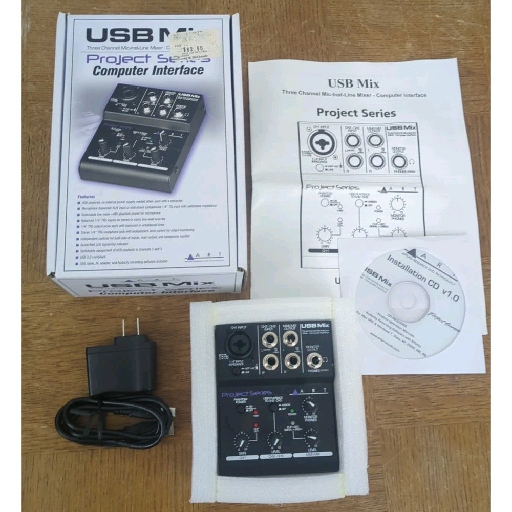 ART USB 3 Channel Mixer‎ "Project Series" Mic-Inst-Line Mixer - Tested
